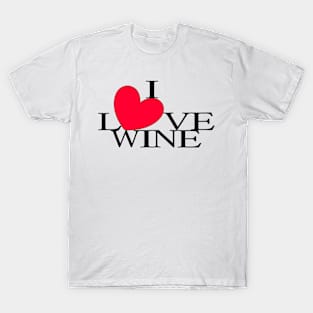 I Love Wine Red Heart T-Shirt